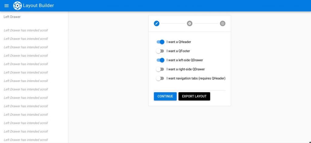 Crear layout de quasar